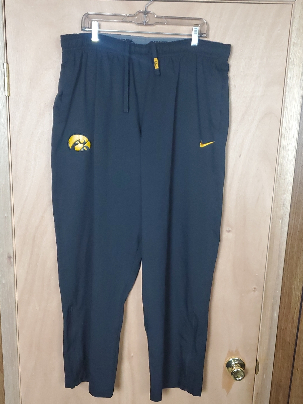 Nike Black Sweatpants with Yellow Iowa Hawkeyes Logo